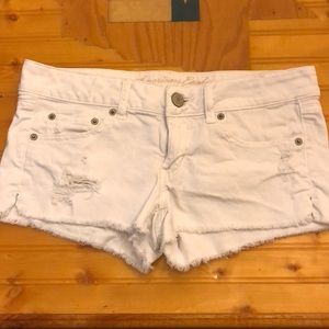 A&E white denim shorts